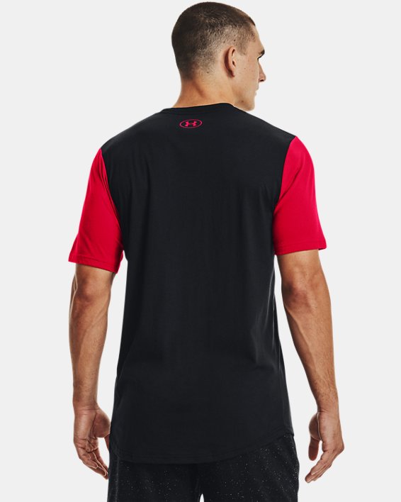 男士UA Athletic Department Colorblock短袖T恤, Black, pdpMainDesktop image number 1